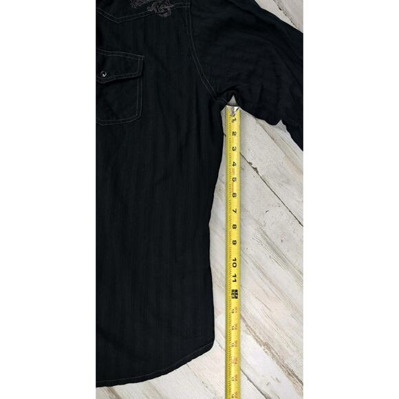 Ely Cattleman Shirt Mens 2XL Blk Western VTG Snap Long Sleeve w/Floral Design - Picture 11 of 11